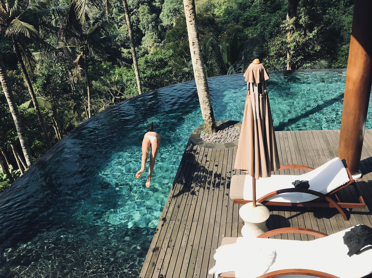 COMO Shambhala Estate The humble pool in our residence. I’m diving into abyss giddiness and jungle sounds.