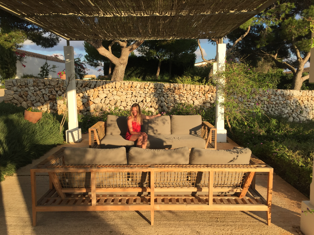 Torralbenc Menorca 'Checking in' at the open air lobby.