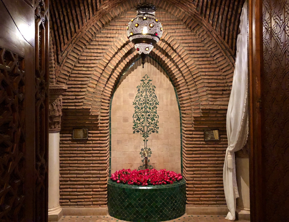 La Sultana Marrakech Elegant touches, including freshly cut roses, are scattered throughout the property.