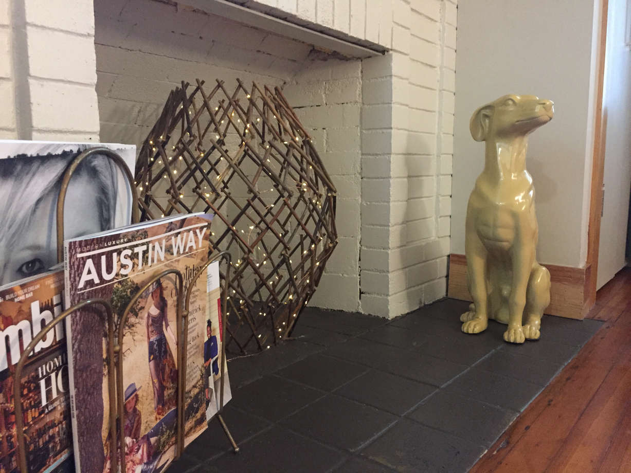 Heywood Hotel Original fireplace and a vintage touches.