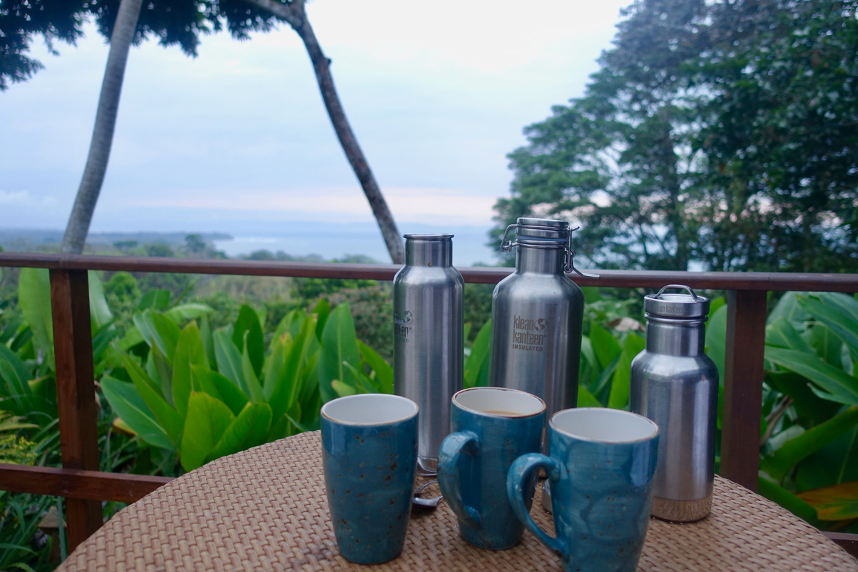 Lapa Rios The best way to start the day - the hotel team delivered hot chocolate for us and coffee for Mum everyday and left it outside our room. You can sit on your private deck and watch the sunrise on the beautiful horizon. In the morning, you hear cicadas, crickets, macaws, howler monkeys and many other animals while you watch the sun come up. Nature’s alarm clock. Afternoon cocktail delivery available for Mum too!