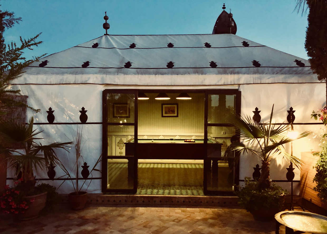 La Sultana Marrakech The Berber tent on the roof which houses the billiards table. A special touch.