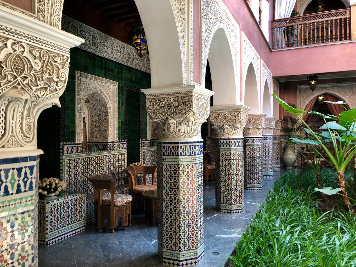 La Sultana Marrakech The ornate interiors of one of the several riad-like courtyards.