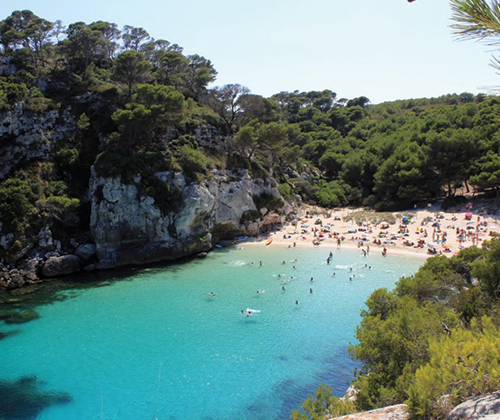A 30 minute hike from the parking place and you end up in a turquoise bay, the most stunning beach of Menorca.