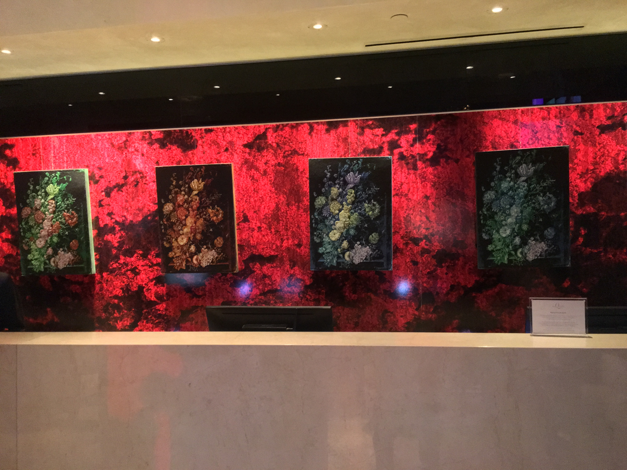 The Quin Hotel Floral trippy front desk. 

