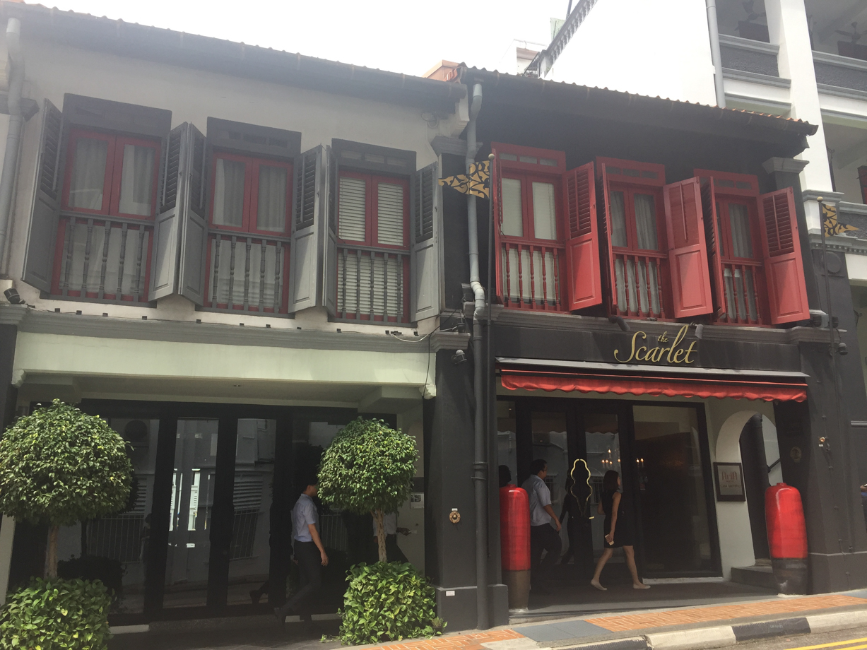 The Scarlet Fits right in among the vintage shophouses.