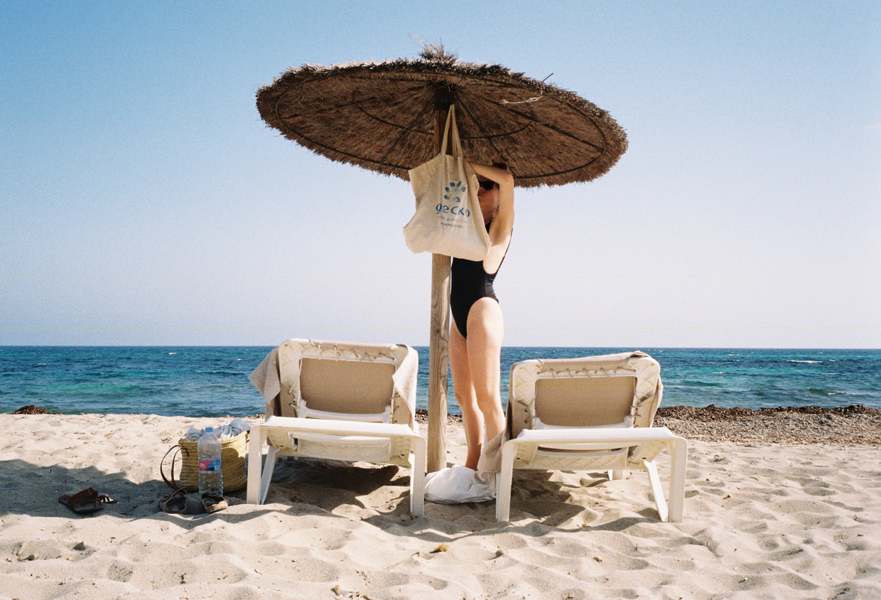 GECKO HOTEL & BEACH CLUB FORMENTERA Enjoying the white beach just in front of the Gecko Hotel.