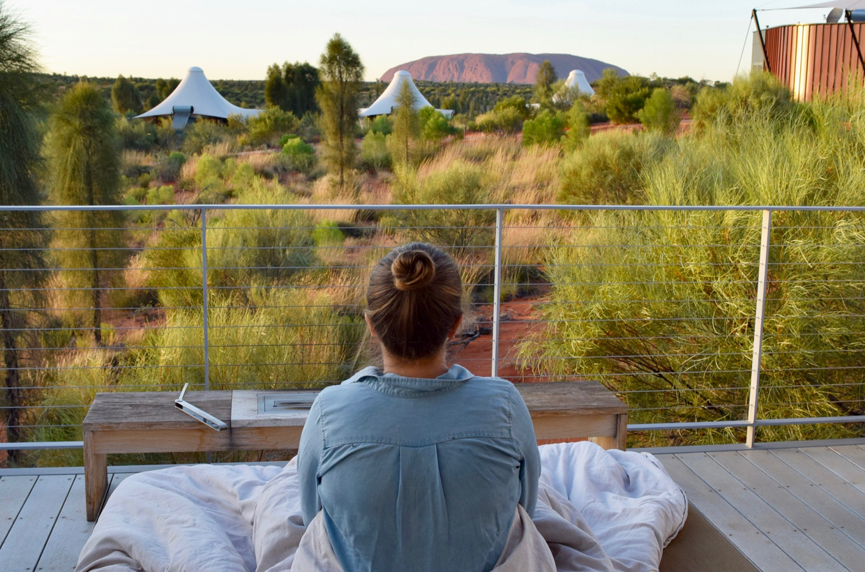 Longitude 131 Waking up from a night sleeping under the stars on the outdoor lounge. 