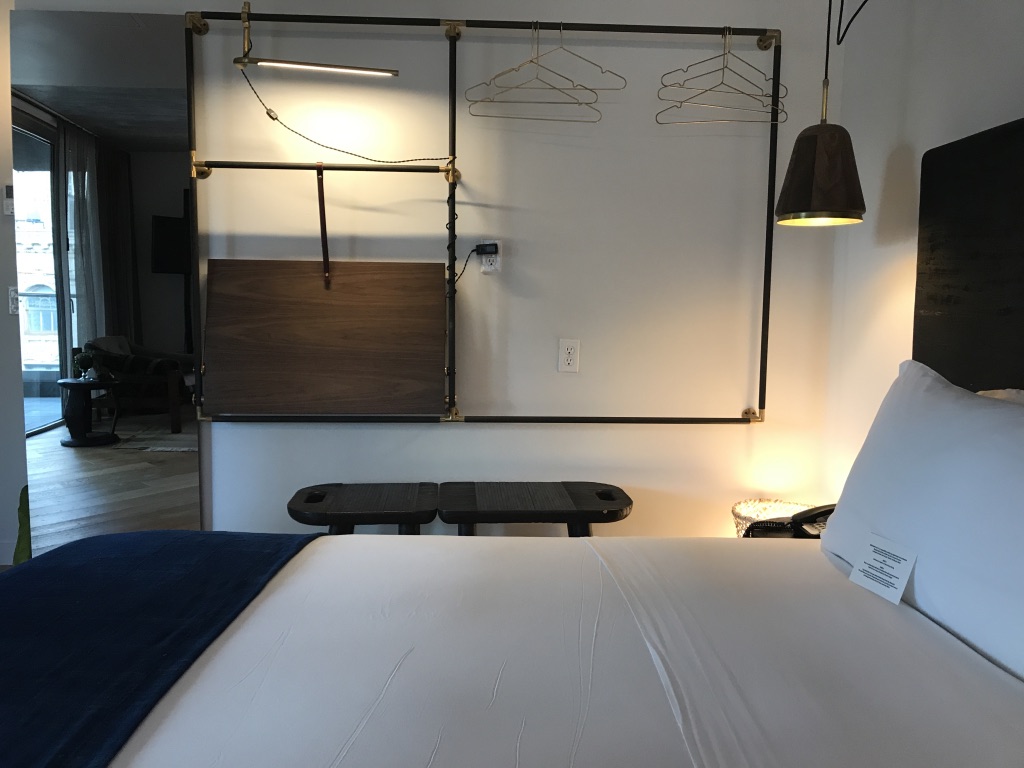 MADE Hotel Wardrobe for those with a lack of space, and desk that could be hooked down…clever! 