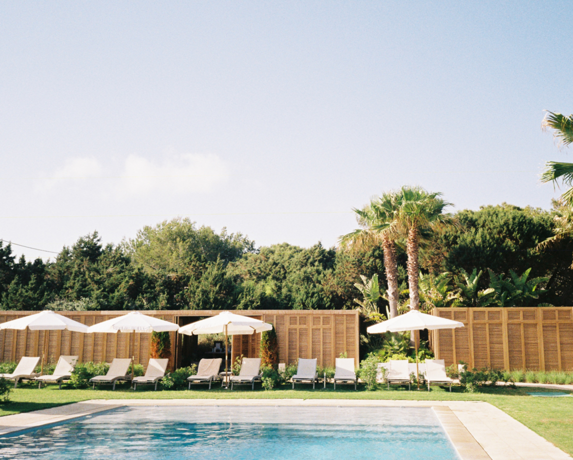 GECKO HOTEL & BEACH CLUB FORMENTERA The spa area behind the pool.