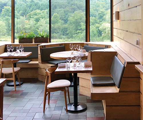 The in-house restaurant helmed by Chef Aksel Theilkuhl that overlooks the mountains and valley.  