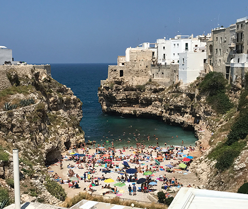 Of Ostuni, Polignano Mare, and Aborobello. In Poligano Mare visit central beach and Aborobello check out the traditional Trulli houses. 