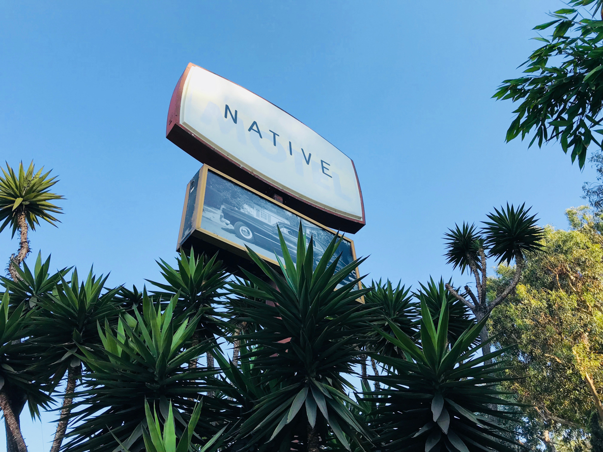 The Native Hotel Driving up to The Native Hotel brings some serious nostalgia. I love how the old sign peeks through the new one. 