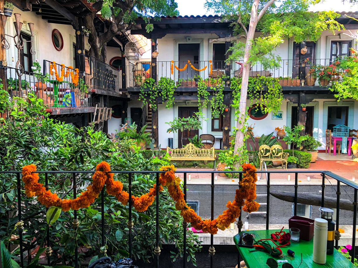 Pink Hotel To host friends and family during the Muertos festivities, mezcal Gem&Bolt founders Adrina Drina and Elliott Coon took cover Casa Allende, a 20-room guest house in the heart of Oaxaca’s old town. 
