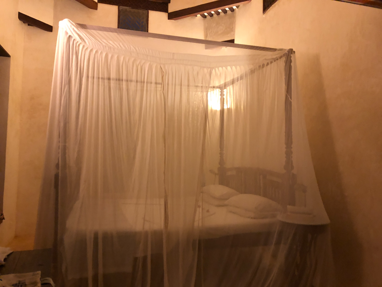 The Moon Houses Making mosquito nets regal.