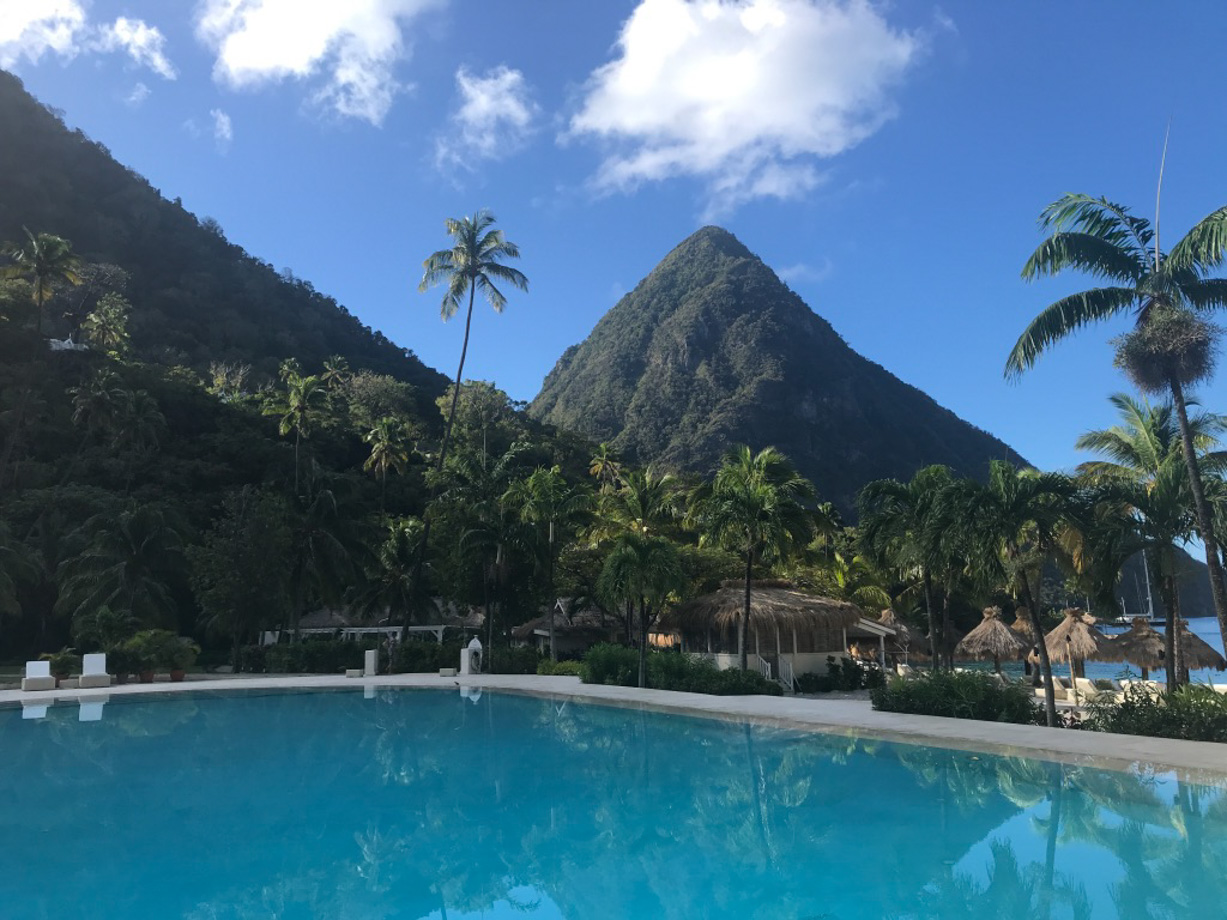 Viceroy Sugar Beach The huge pool by the beach and Grand Piton