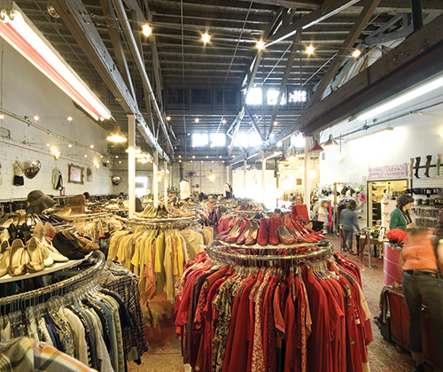 Check out any of the vintage antique stores and retro clothing shops 