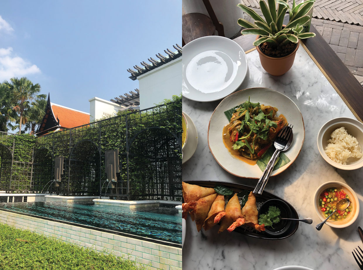 The Siam The pool. Despite the hotel being close to capacity it felt as though we had the place to ourselves, which meant there was no one around to comment on my terrible swimming skills. My favourite meal including the Phad Phong Karee Talay curry I became obsessed with.