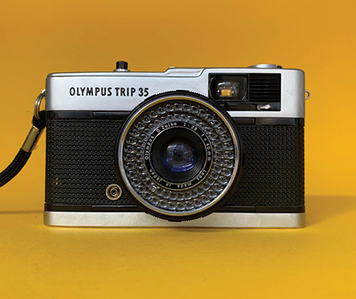 An Olympus Trip 35 film camera