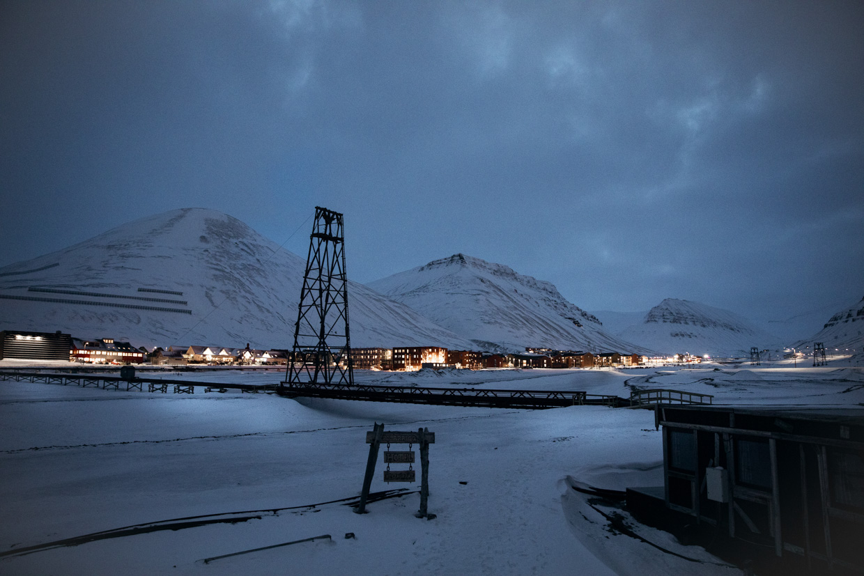 Mary-Annʼs Polarrigg View of Longyearbyen from the Ship.