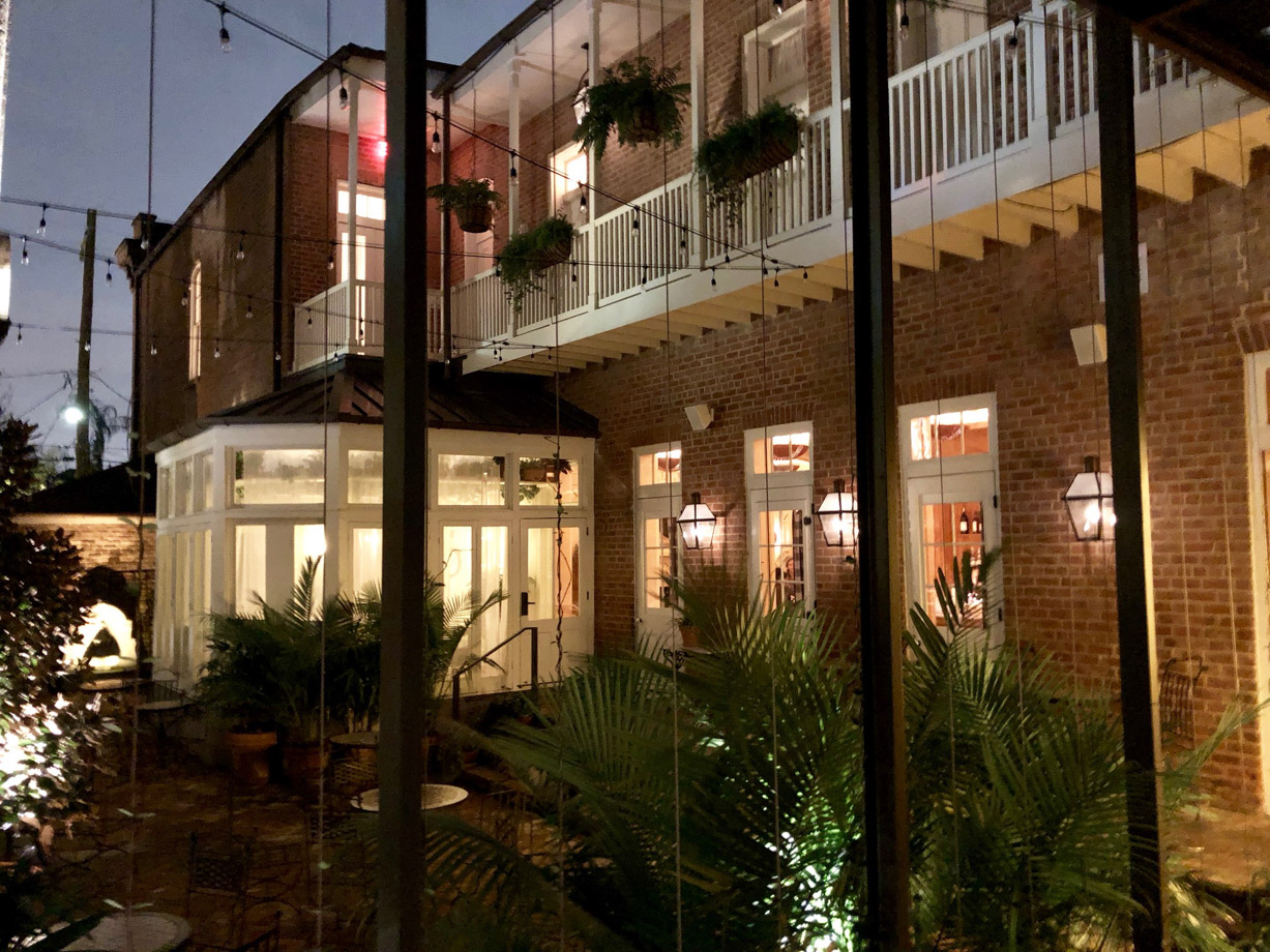 Hotel Peter & Paul The courtyard off the Elysian Bar is dreamy at night.