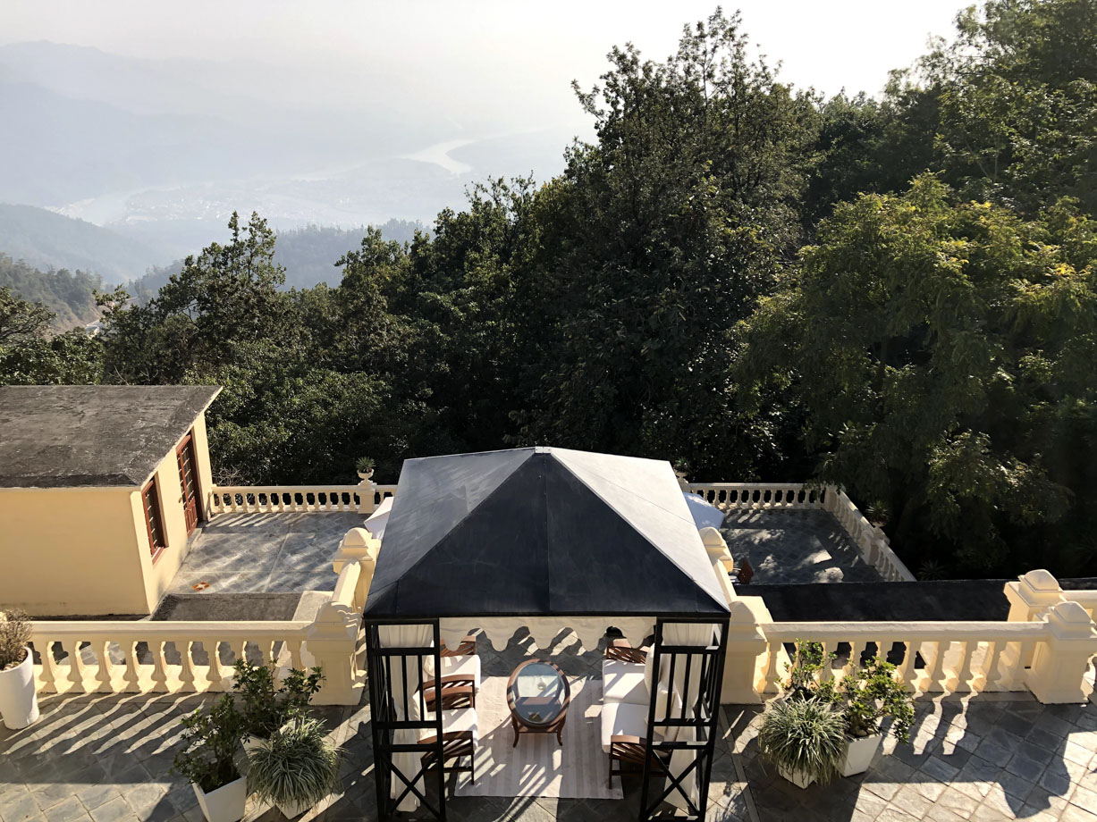 Ananda The view of the valley from the top of the palace. The terrace below belongs to the Viceregal Suite.
