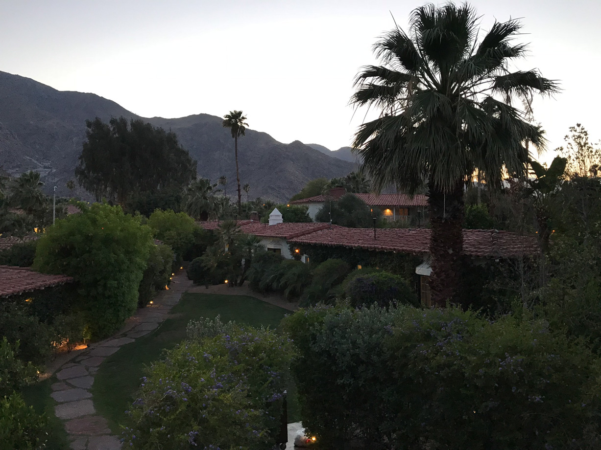 Colony Palms Hotel Magical nighttime view from the room. Nothing like a calm night in the desert.
