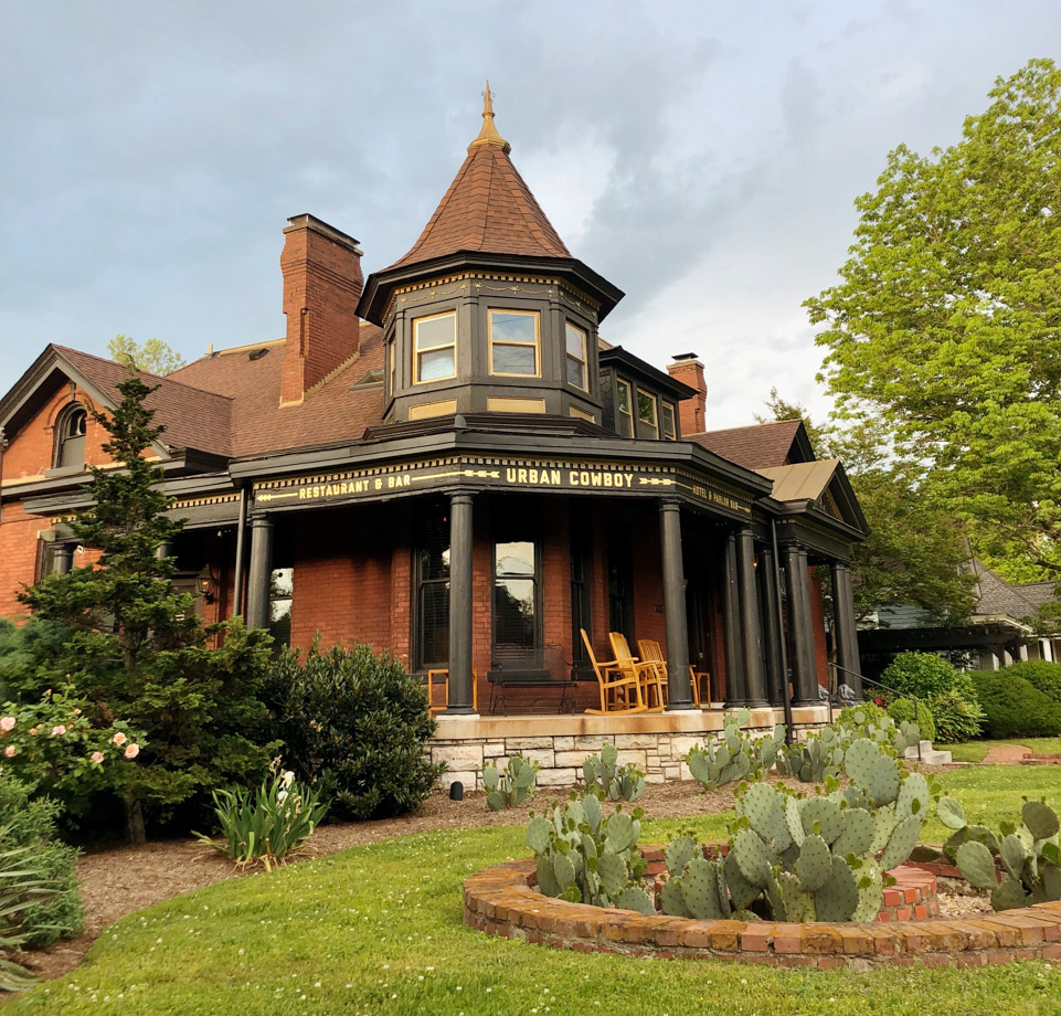 Urban Cowboy Nashville The outside of the B&B which is a large Victorian home nestled on a large corner in a local neighborhood.