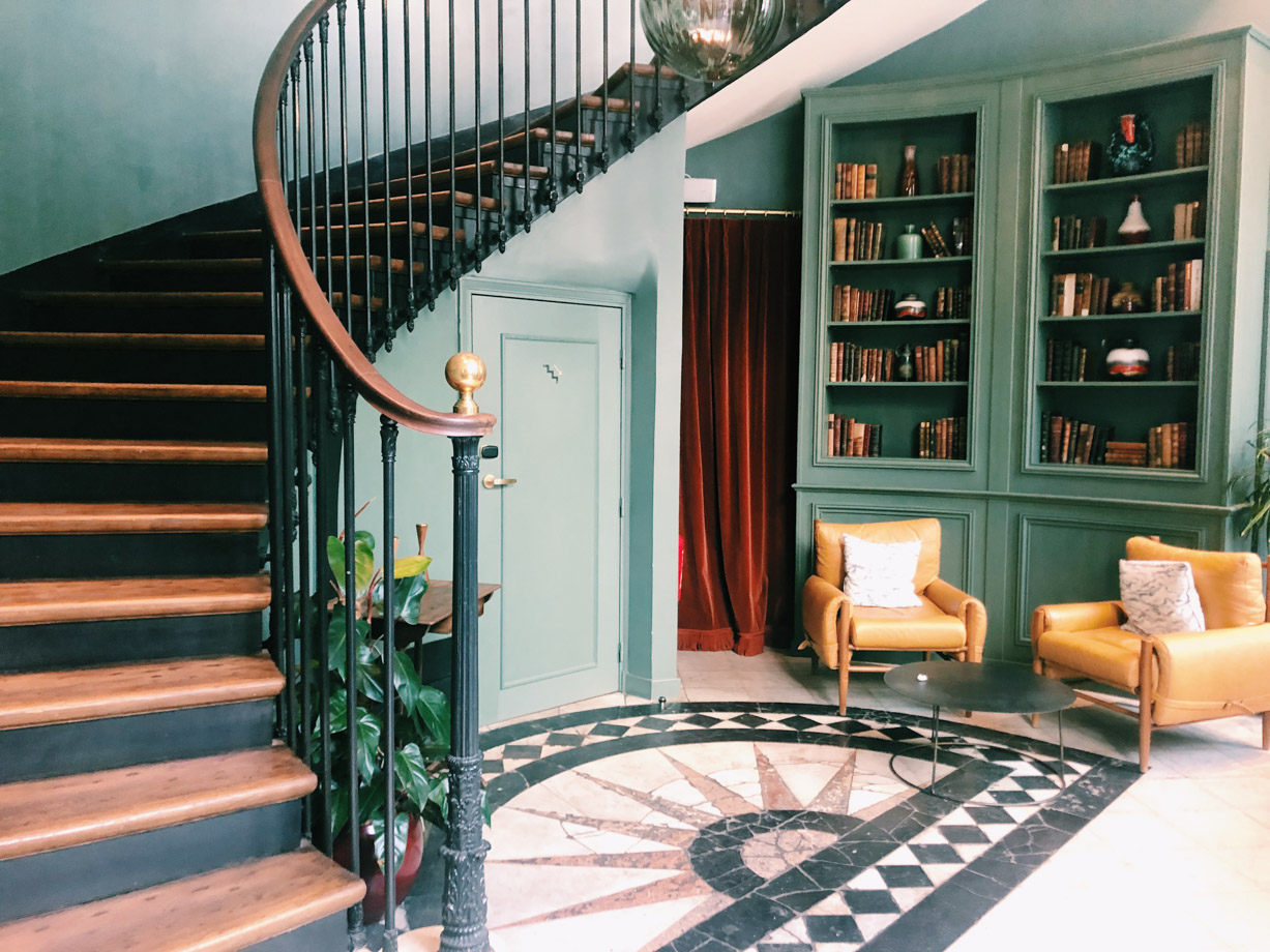 The Hoxton Paris Love the winding staircase by the reception area.
