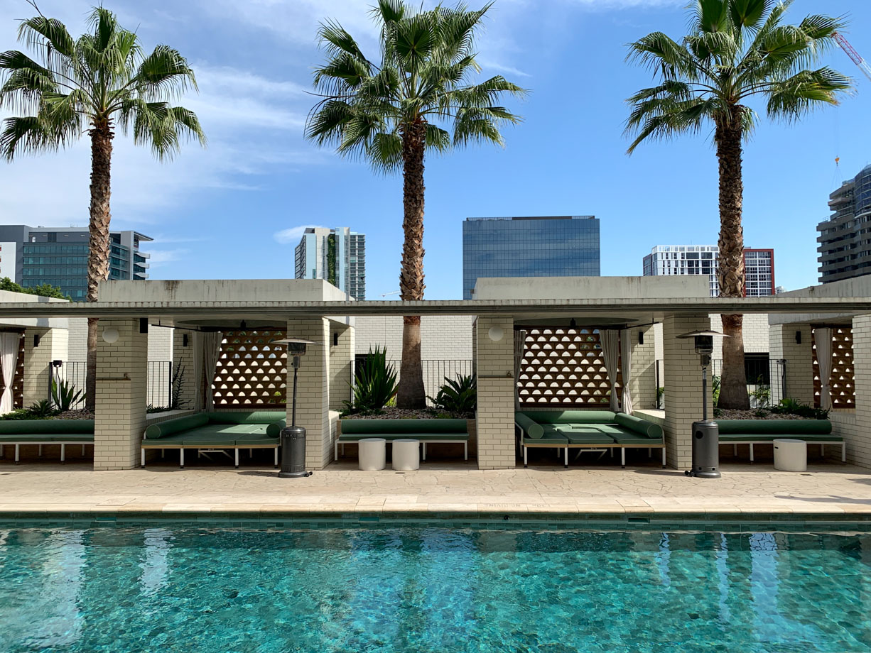 The Calile Hotel The poolside cabanas.