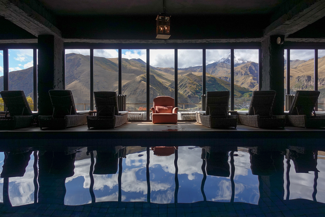 Rooms Hotel Kazbegi The pool. The warm, long, cinematic pool.