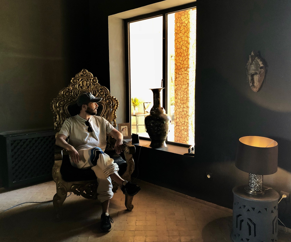 The Capaldi Hotel Viewing the Atlas from an understated velvet throne in the lobby.