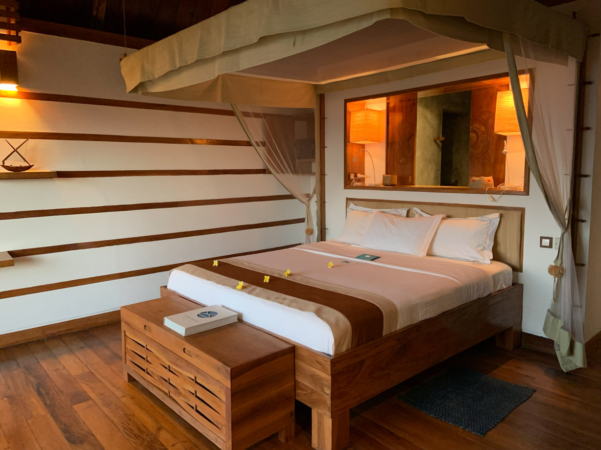 Constance Tsarabanjina Rooms exude island vibes with a touch of new world necessities like AC.