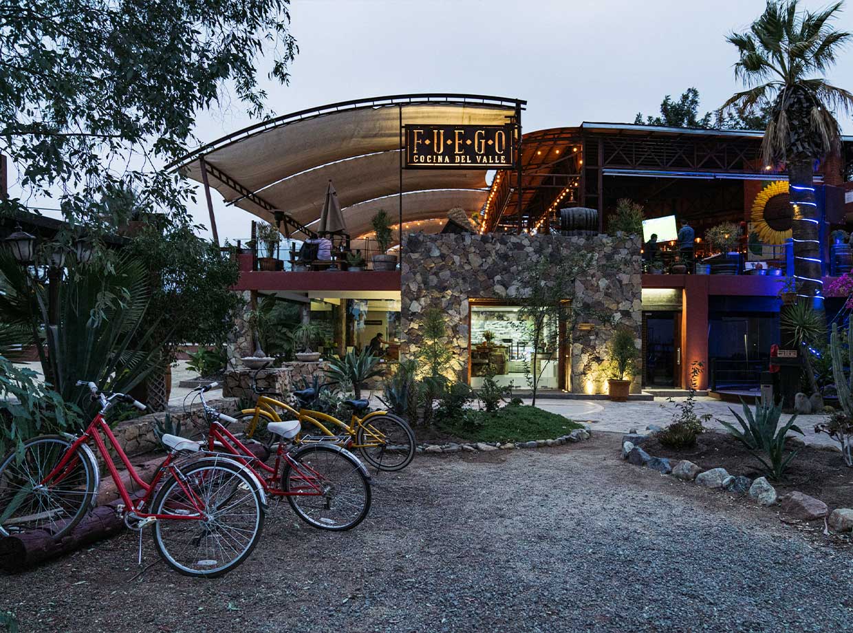 Hotel Boutique Valle De Guadalupe Walking to Hotel Boutique’s Fuego dining, I spied the complimentary bikes for touring nearby areas.