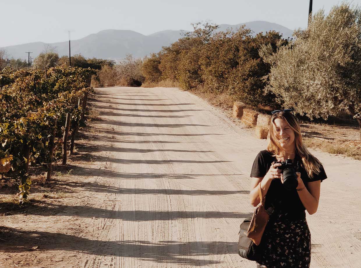 Hotel Boutique Valle De Guadalupe After horseback, Michelle took a photo of me taking photos in the nearby winery we visited for dinner.