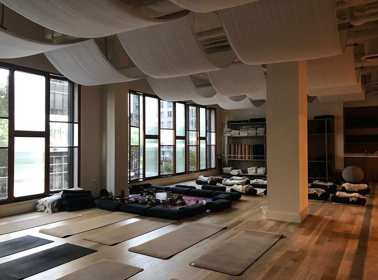 Eaton DC The beautiful yoga room set for an end of the day sound meditation. 
