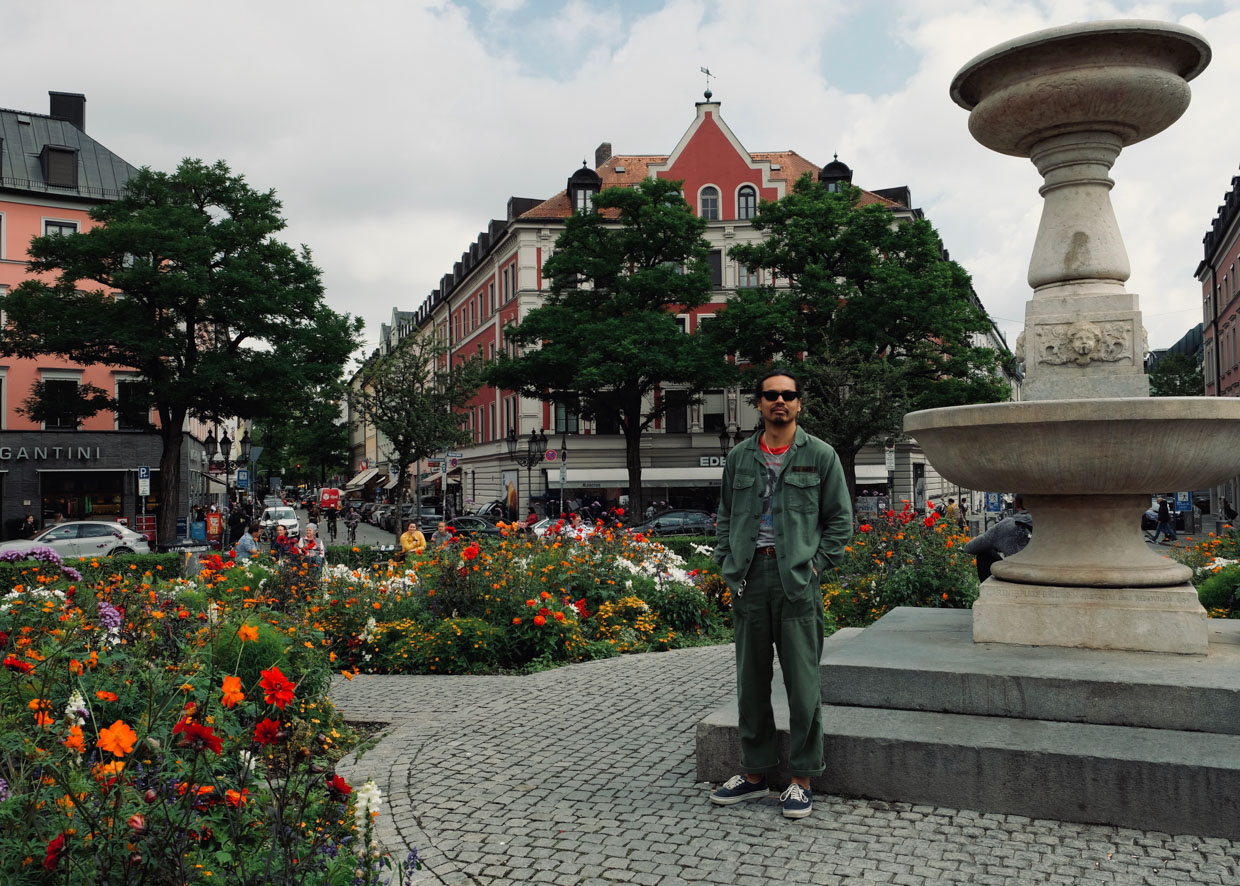 The Flushing Meadows Hotel  My driver, I mean boyfriend, enjoying gorgeous Munich. Refreshingly pretty after a 3 months lockdown at home of gritty Berlin.
