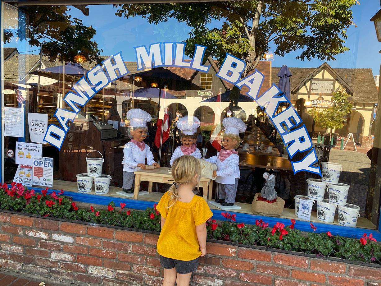 The Alisal Window shopping/salivating at a Danish bakery in Solvang. 