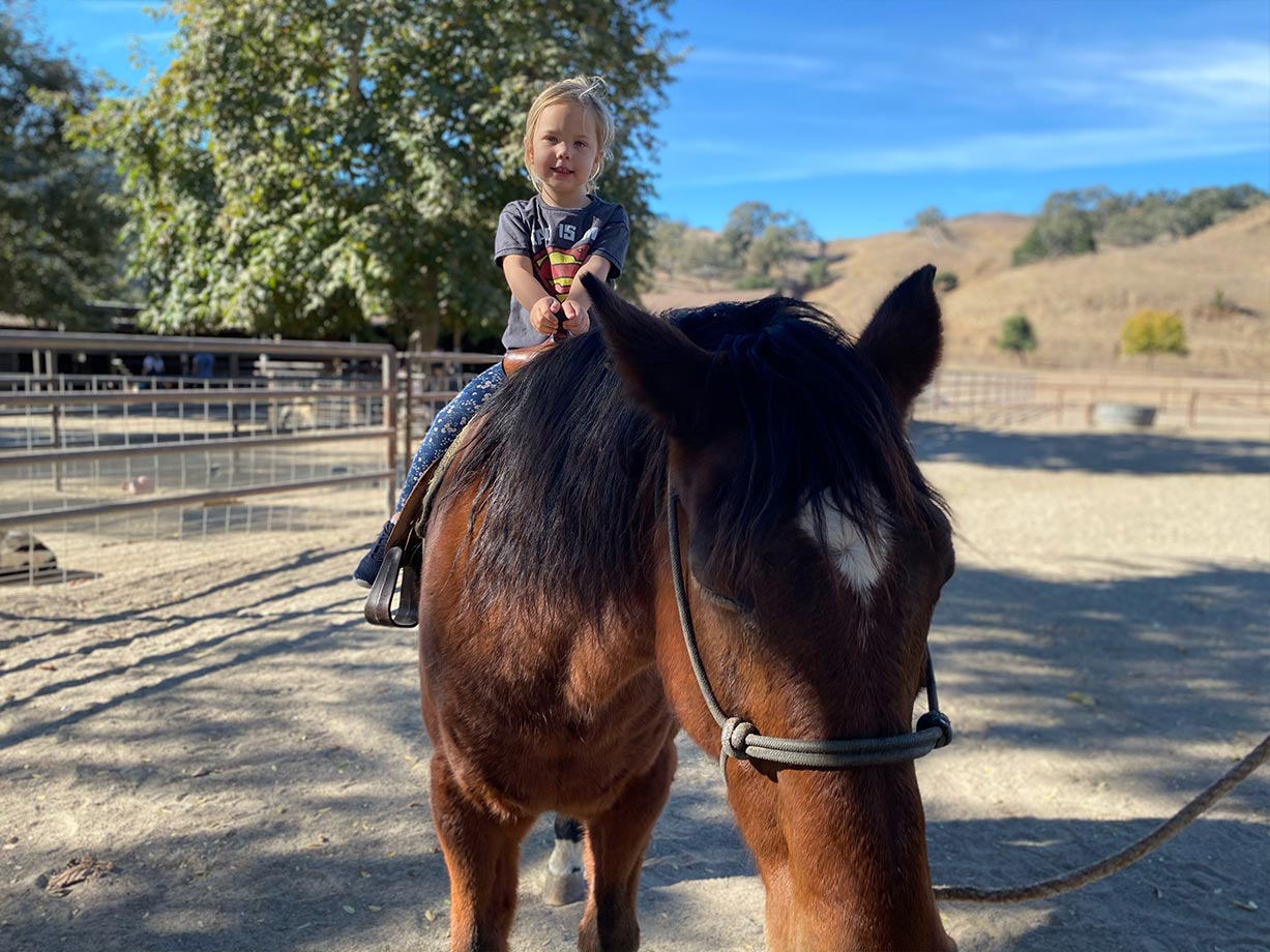 The Alisal Looking like a natural on a lead around horse ride. 