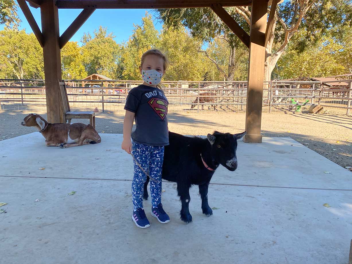 The Alisal Gigi making tiny pals in the petting zoo. 