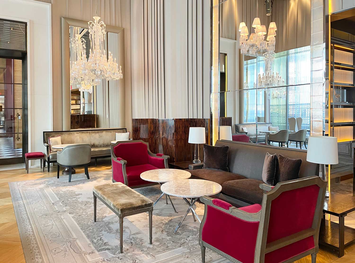Baccarat Hotel The Grand Salon, when open, is a hub for cocktails and conversation.