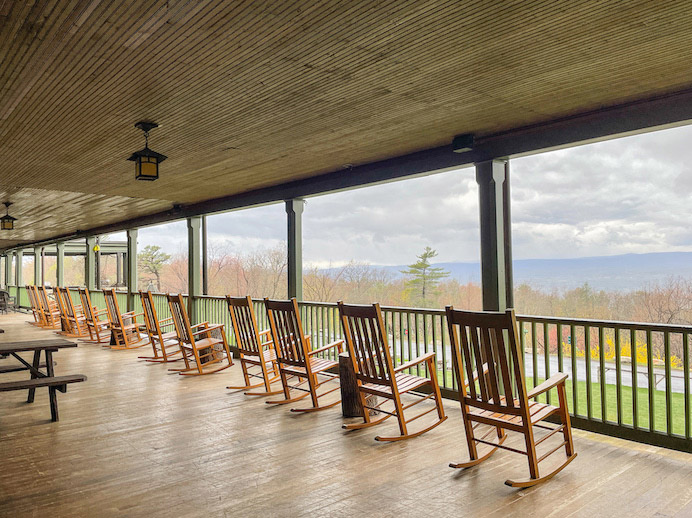 Mohonk Mountain House The Sunset Porch faces the mountain for a gorgeous evening view.