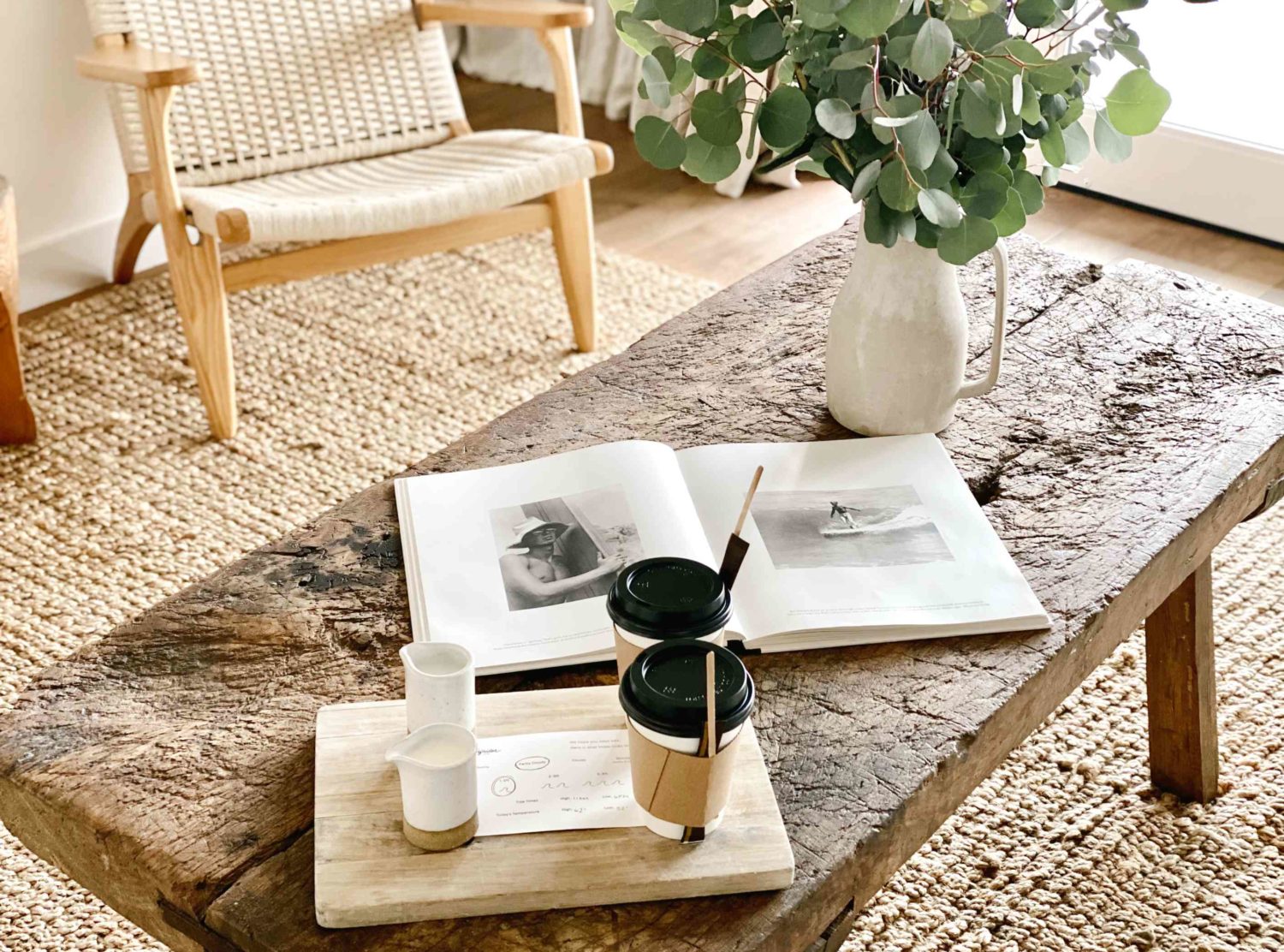 The Surfrider Malibu Morning coffee delivery. Nothing better. Also, peep the little card underneath the coffee which has today's weather and surf conditions 