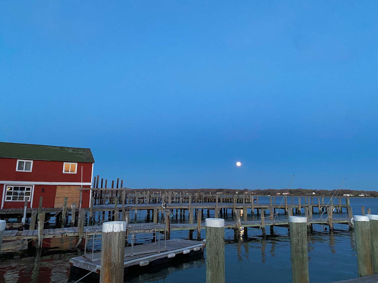 The Menhaden Full moon over Greenport Harbor