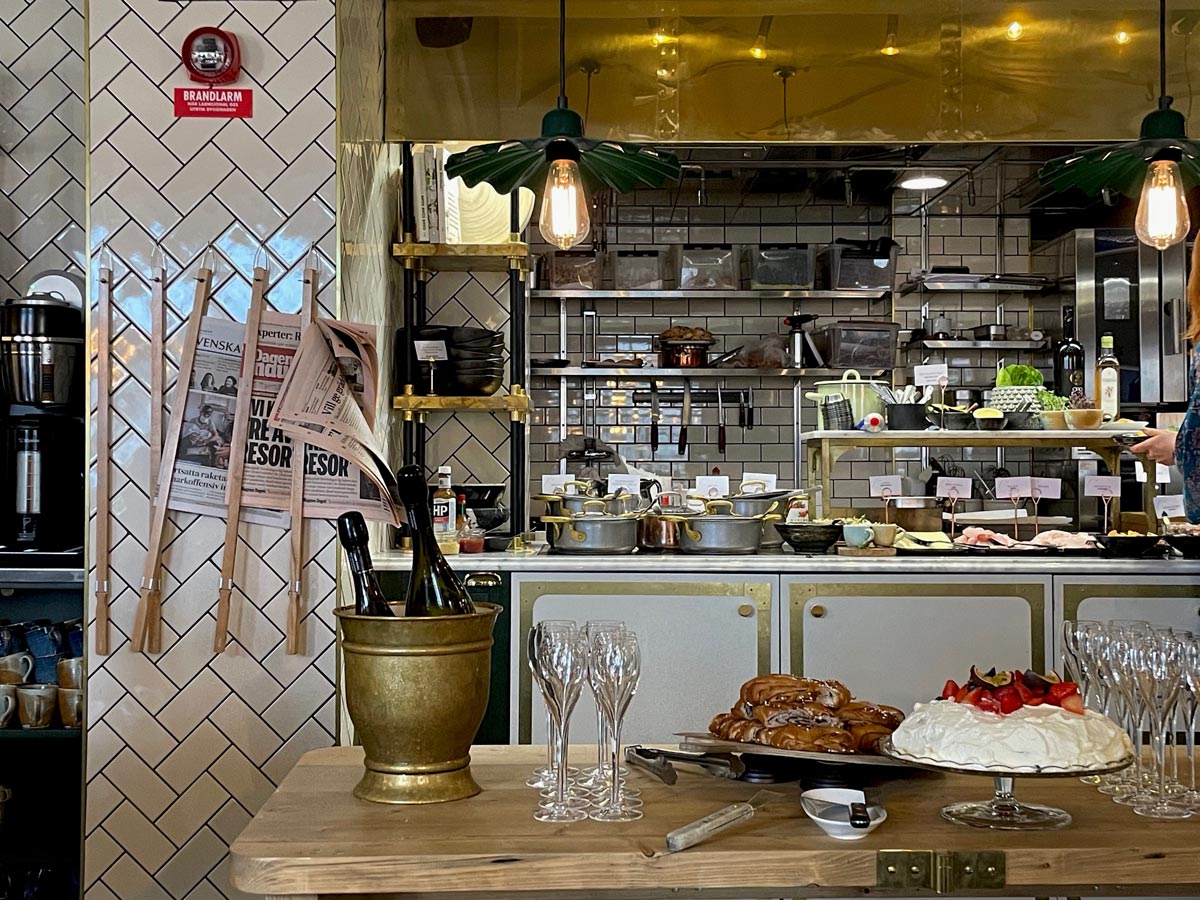 Hotel Frantz People gather from far and wide for this showstopping buffet. You had me at champagne and cake