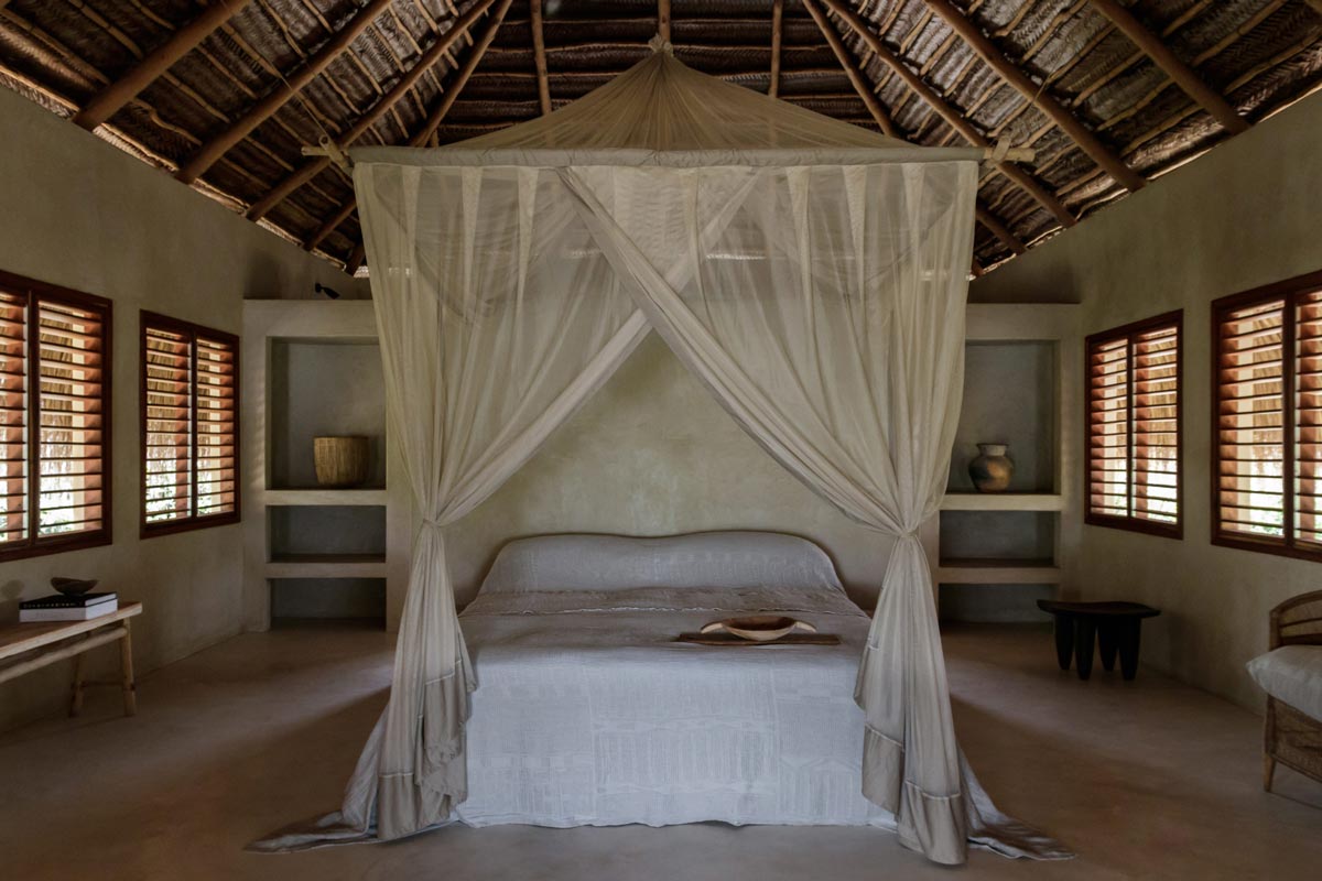 Inside a bungalow at Sussurro Boutique Hotel