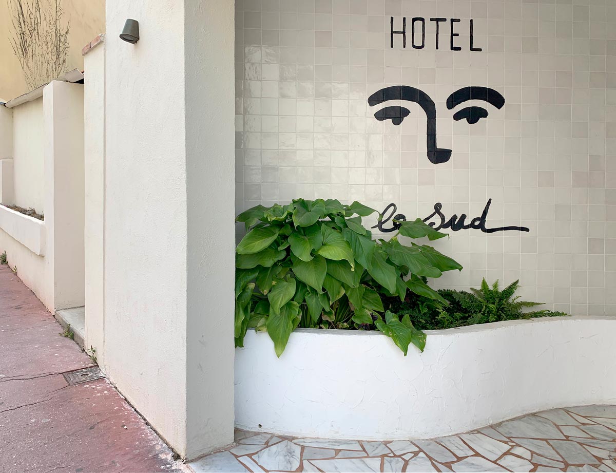 Hotel Le Sud The hotel sells merch featuring its chic illustrated logo