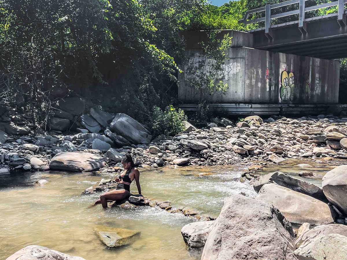 Urban Cowboy Catskills Enoying the sunshine at a nearby swimming hole