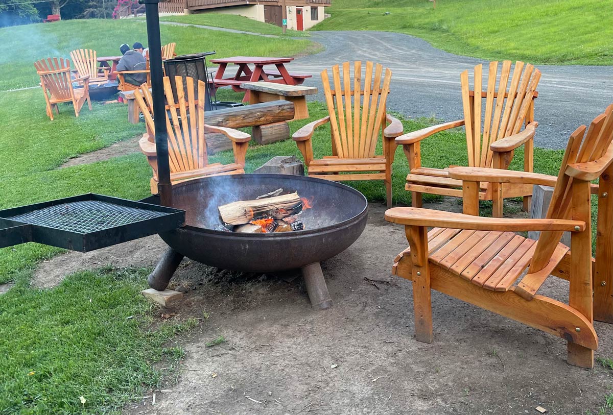 Urban Cowboy Catskills Campfire and Adirondak chairs — best way to wind down the day