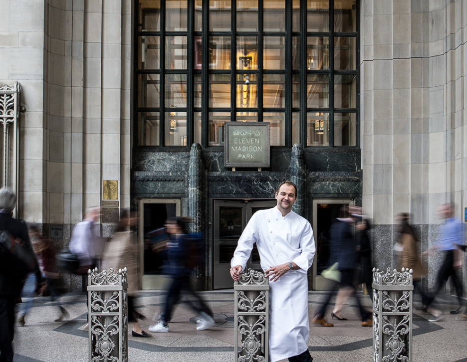 Daniel Humm in front of his Eleven Madison Park. Photo credit Francesco Tonelli